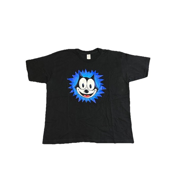 Vintage 90s Felix The Cat T‎ Shirt Mens XXL Black USA See Measurements